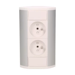 Gniazdo meblowe 2x2P+Z, biało-srebrne,OR-GM-9005/W-G