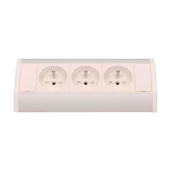Gniazdo meblowe 3x2P+Z, biało-srebrne,OR-GM-9001/W-G
