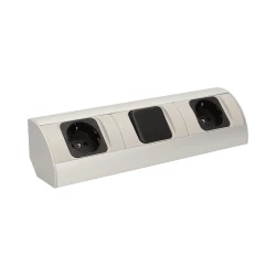 Gniazdo meblowe z wyłącznikiem, 2x2P+Z (Schuko),OR-AE-1304(GS)