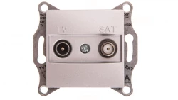 ASFORA Gniazdo TV-SAT przelotowe (4dB) bez ramki aluminium EPH3400261