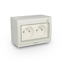 Gniazdo podwójne natynkowe G2N IP55 AQUA55 55.35