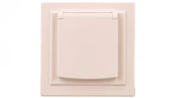 ASFORA Gniazdo 2P+PE IP44 do systemu ramkowego z ramką kremowe EPH2800623