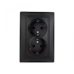 Gniazdo zasilające podwójne Schuko, kompletne DOMO 01-1270-142 cm