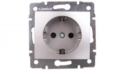 DOMO Gniazdo pojedyncze Schuko ochrona styków śrubowe 16A 250V srebrny 011240143 24852