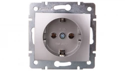 DOMO Gniazdo pojedyncze Schuko śrubowe 16A 250V srebrny 011220143 24849