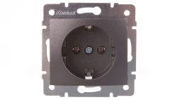 DOMO Gniazdo pojedyncze Schuko śrubowe 16A 250V grafit 011220141 24908