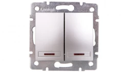 DOMO Łącznik zwierny podwójny LED szybkozłączka 10AX 250V srebrny 011023243 24834