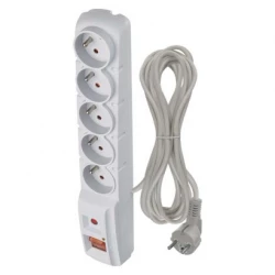 Listwa przeciwprzepięciowa 5 gniazd 5m szara Acar F5 P53876