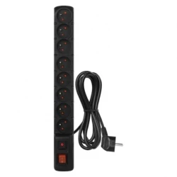 Listwa przeciwprzepięciowa 8 gniazd 1,5m czarna Acar S8 P53899
