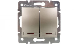 DOMO Łącznik dwugrupowy świecznikowy z LED szybkozłączka 10AX 250V szampański 011120250 25371