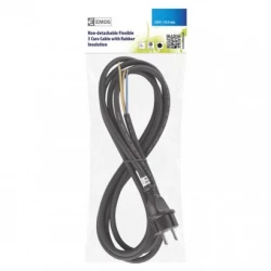 Przewód przyłączeniowy guma 3x1,5mm, 3m czarny S03230