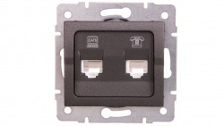 LOGI Gniazdo teleinformatyczne (RJ45 Cat 6+RJ11) grafit 021440041 25290