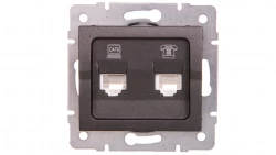 LOGI Gniazdo teleinformatyczne (RJ45 Cat 6+RJ11) grafit 021440041 25290