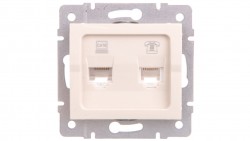 LOGI Gniazdo teleinformatyczne (RJ45 Cat 6+RJ11) kremowe 021440003 25172