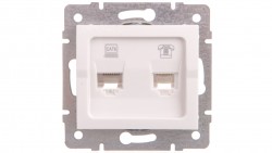 LOGI Gniazdo teleinformatyczne (RJ45 Cat 6+RJ11) białe 021440002 25113