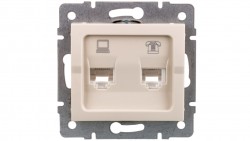 LOGI Gniazdo teleinformatyczne (RJ45 Cat 5e+RJ11) kremowe 021430003 25171