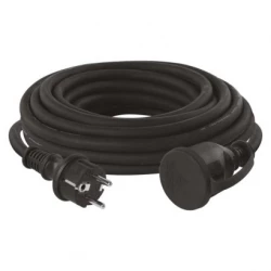 Przedłużacz ogrodowy 10m 1-gniazdo / czarny / guma-neopren / 3x2,5mm2 P01710R