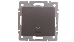 LOGI Łącznik zwierny dzwonek z LED śrubowy 10AX 250V grafit 021080141 25253