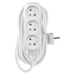 Przedłużacz z uziemieniem 3-gniazda /7m/ 3x1 mm2 biały P0317