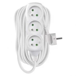 Przedłużacz z uziemieniem 3-gniazda /10m/ 3x1 mm2 biały P0310