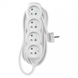 Przedłużacz z uziemieniem 4-gniazda /5m/ 3x1 mm2 biały P0415