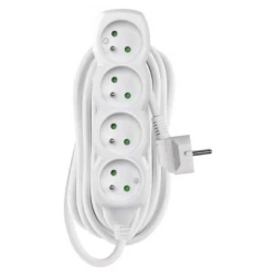 Przedłużacz z uziemieniem 4-gniazda /7m/ 3x1 mm2 biały P0417
