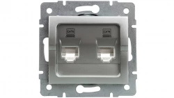 LOGI Gniazdo komputerowe podwójne niezależne (2x RJ45Cat 6 Jack) Srebrny 021420043 25229