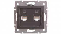 LOGI Gniazdo komputerowe podwójne niezależne (2x RJ45Cat 6 Jack) Grafit 021420041 25288