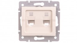 LOGI Gniazdo komputerowe podwójne niezależne (2x RJ45Cat 6 Jack) Kremowy 021420003 25170