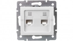 LOGI Gniazdo komputerowe podwójne niezależne (2x RJ45Cat 6 Jack) Biały 021420002 25111
