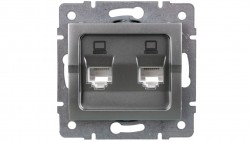 LOGI Gniazdo komputerowe podwójne niezależne (2x RJ45Cat 5e Jack) Srebrny 021410043 25228