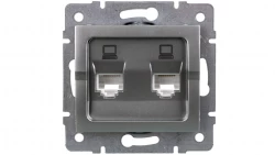 LOGI Gniazdo komputerowe podwójne niezależne (2x RJ45Cat 5e Jack) Srebrny 021410043 25228