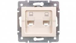 LOGI Gniazdo komputerowe podwójne niezależne (2x RJ45Cat 5e Jack) Kremowy 021410003 25169
