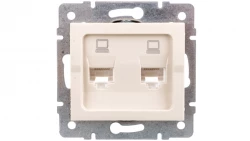 LOGI Gniazdo komputerowe podwójne niezależne (2x RJ45Cat 5e Jack) Kremowy 021410003 25169