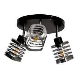 SIENA 3P E27, oprawa ścienno-sufitowa, max. 3x60W, czarna, podstawa okrągła, ruchome głowice lampy, jeden poziom