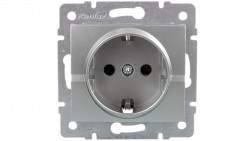 LOGI Gniazdo pojedyncze Schuko Ochrona styków śrubowy Srebrny 16A 250V 021240143 25207