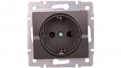 LOGI Gniazdo pojedyncze Schuko ochrona styków śrubowy Grafit 16A 250V 021240141 25266