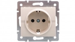 LOGI Gniazdo pojedyncze Schuko Ochrona styków śrubowy Kremowy 16A 250V 021240103 25148