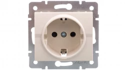 LOGI Gniazdo pojedyncze Schuko Ochrona styków śrubowy Kremowy 16A 250V 021240103 25148