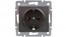 LOGI Gniazdo pojedyncze Schuko śrubowy Grafit 16A 250V 021220141 25263