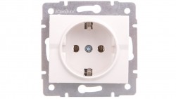 LOGI Gniazdo pojedyncze Schuko śrubowy Biały 16A 250V 021220102 25085