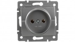 LOGI Gniazdo pojedyncze śrubowy Srebrny 16A 250V 021210143 25203