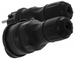 Zestaw EXTREM wtyczka + gniazdo 16A 2P+Z 250V IP54 czarny ZWG-54