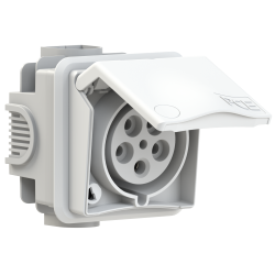 Gniazdo podtynkowe 32A 5P 400V szare IP44 DESIGN 895-6v