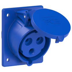 Gniazdo tablicowe skośne 32A 3P 230V /80x97/ niebieskie IP44 TWIST 423-6