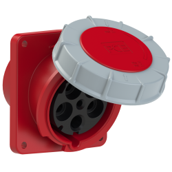 Gniazdo tablicowe skośne 125A 5P 400V czerwone IP67 POWER TWIST 445-6