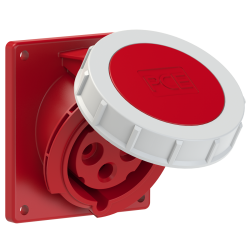 Gniazdo tablicowe skośne 32A 4P 400V czerwone IP67 POWER TWIST 4242-6