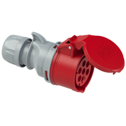 Gniazdo przenośne 16A 7P 400V czerwone IP44 SHARK 217-6v