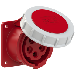 Gniazdo tablicowe 16A 5P 400V /75x75/ czerwone IP67 POWER TWIST 3152-6