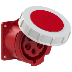 Gniazdo tablicowe 32A 5P 400V /75x75/ czerwone IP67 POWER TWIST 3252-6